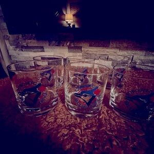 6 set Blue Jays Whisky glass Vintage and Hard to Find